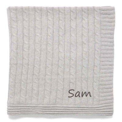 Personalized Cable Knit Grey (in dark charcoal)
