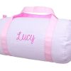 Personalized Kids Bag - Pink Seersucker Duffel
