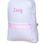 Personalized Kids Bag - Pink Seersucker Kids Bag