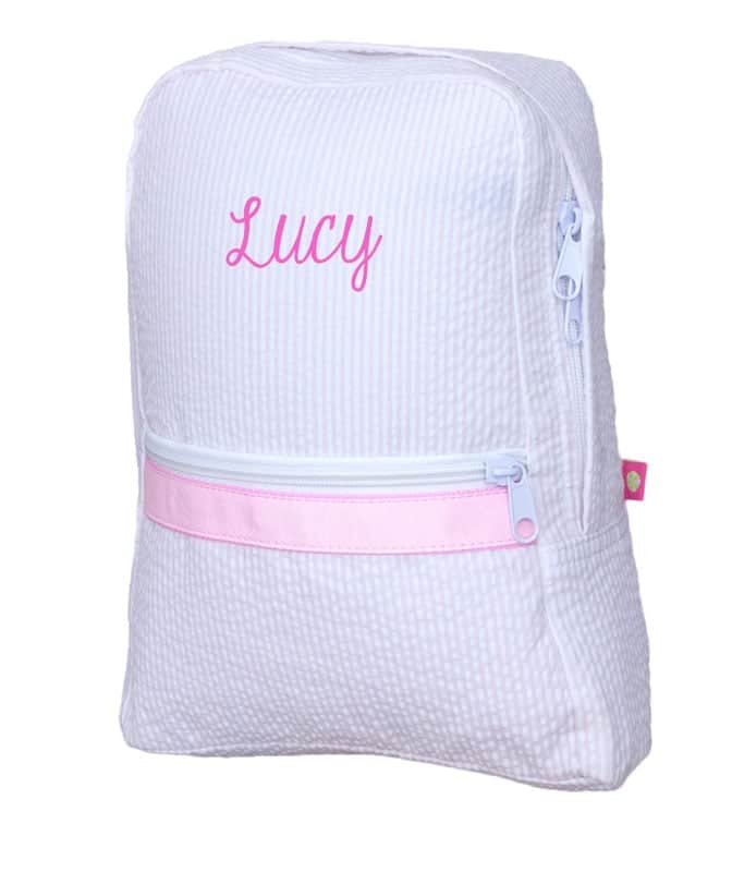 Personalized Kids Bag - Pink Seersucker Kids Bag