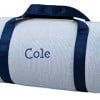 Navy SeersuckerDuffel Bag