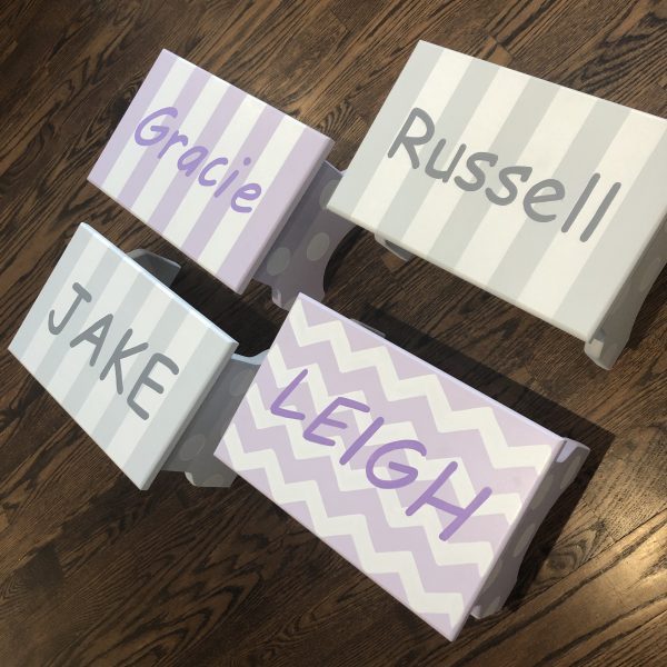 Samples of personalized footstools