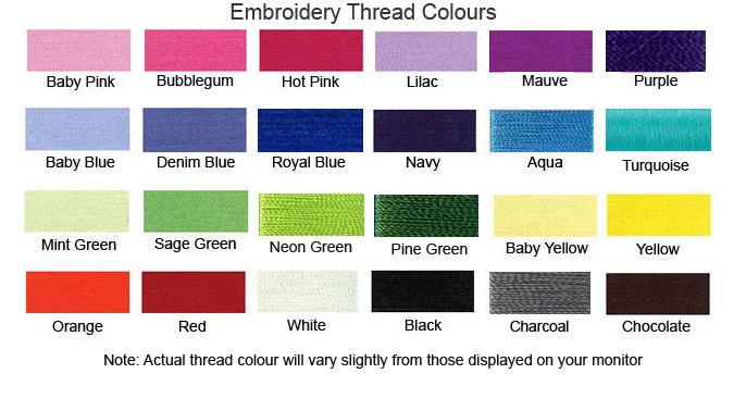 Embroidery Thread Colours