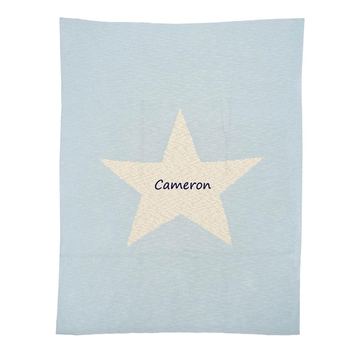 Personalized Baby Blanket - Thick Baby Blue Star