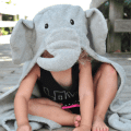 Personalized Hooded Towel for Kids - Elephant