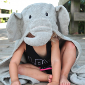 Personalized Hooded Towel for Kids - Elephant