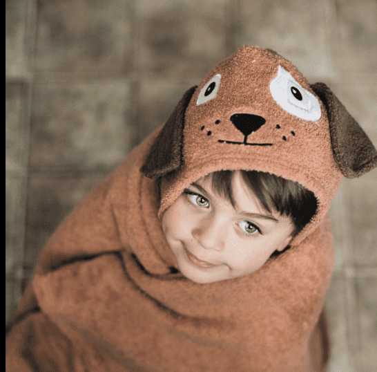 Personalized Hooded Towel for Kids - Dog