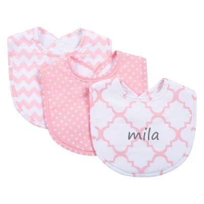 Pink Sky Personalized Bibs