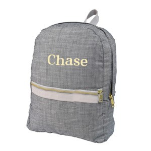 Grey Chambray Medium Backpack