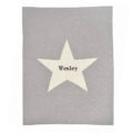 grey chunky star personalized blanket