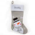 Personalized Christmas Stocking - Grey Snowman