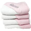 Personalized Hooded Towel - Pink Pin Stripe