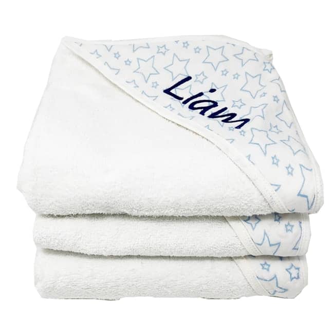 Personalized Muslin Baby Towel - Blue