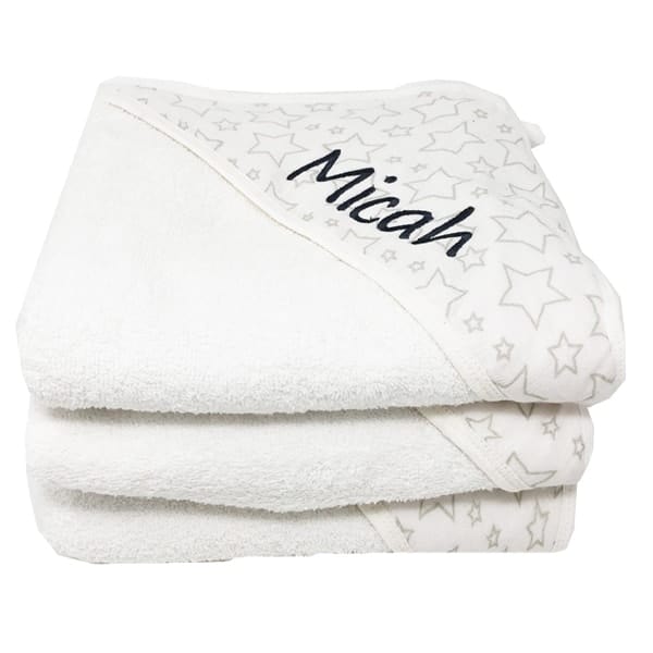 Personalized Muslin Baby Towel - Grey