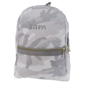 Toddler Personalized Backpack - Grey Camo (in charcoal)