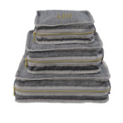 Personalized Travel Stacking Set of 3 - Grey Chambray