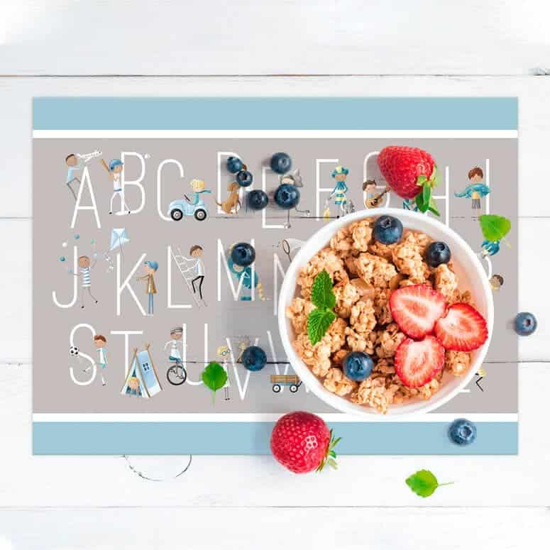 Personalized Vinyl Kids' Placemat - B Is For Boys - You Name It Baby!