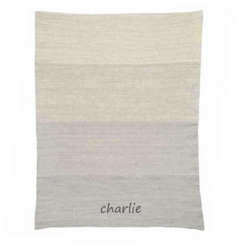 Personalized Baby Blanket - Ombre Grey