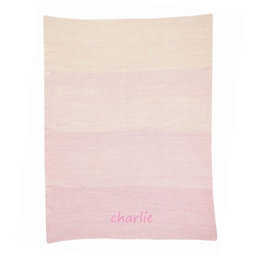 Personalized Baby Blanket - Ombre Pink