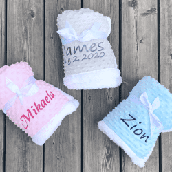 You Name It Baby - Personalized Pink Popcorn Sherpa Blanket