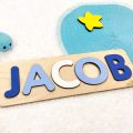 Wooden Name Puzzle - Blues