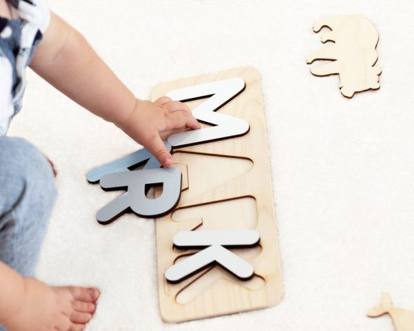 Wooden Name Puzzle - Grey