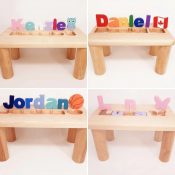 Personalized Wooden Puzzle Stools
