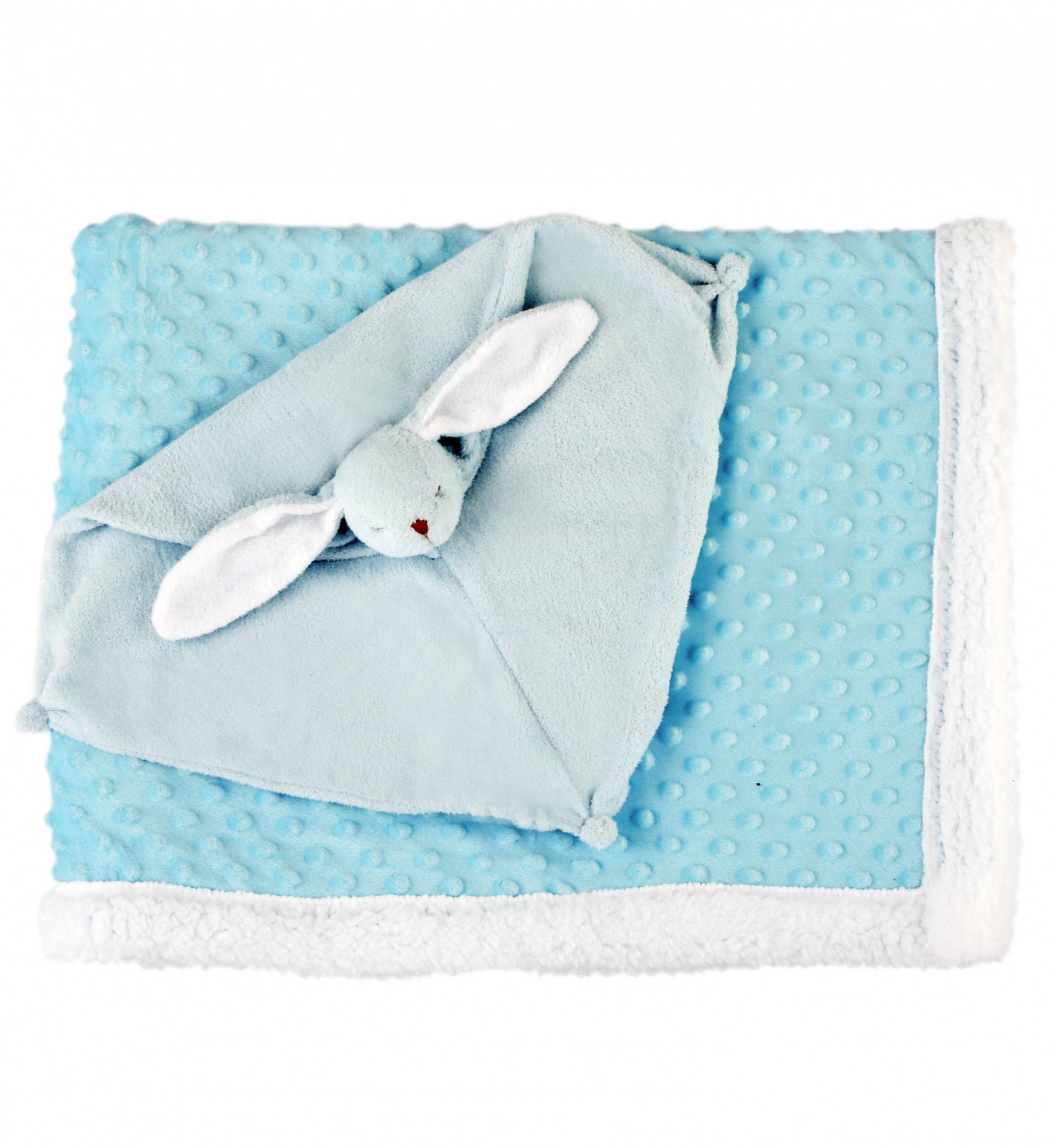 Hudson Baby Sherpa Blanket with Satin Binding, Blue main image 0