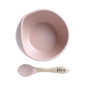 Personalized Baby Mealtime 2 Piece Set - Rose