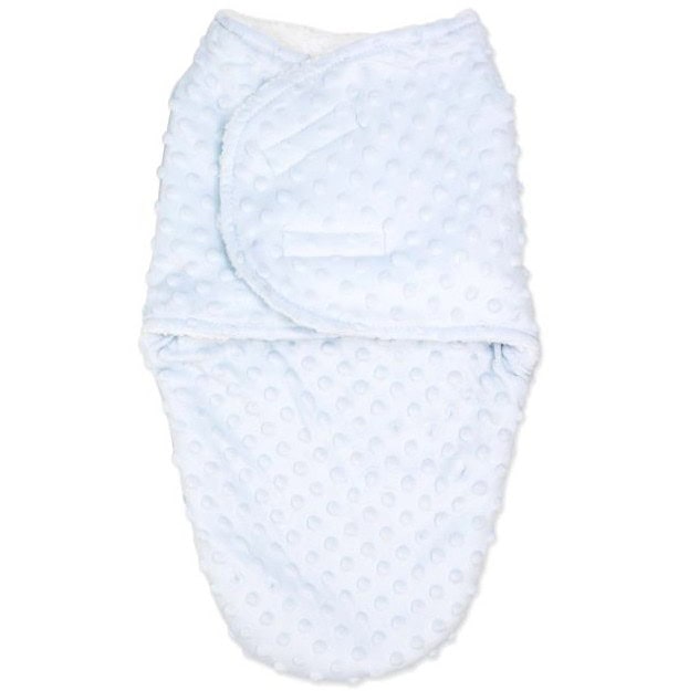 Personalized Light Blue Popcorn Swaddle Blanket Bag - Image 2