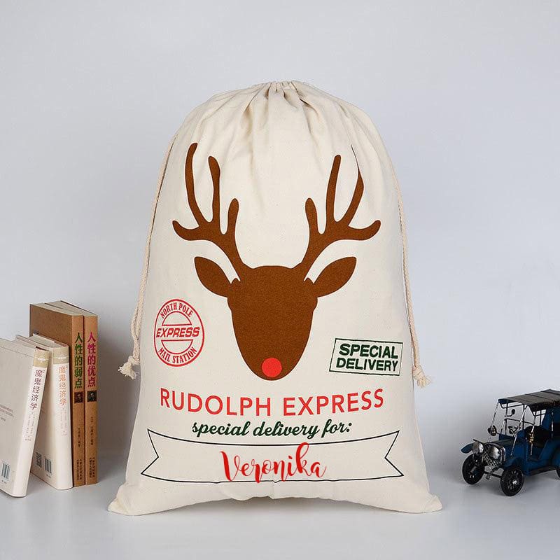 Personalized Santa Sack - Red Nose Delivery