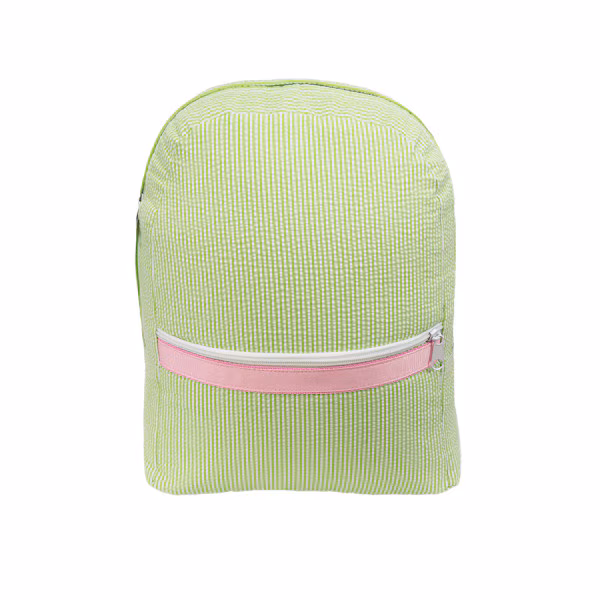 Sweetpea Seersucker Toddler Personalized Backpack - Image 2