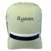 Grasshopper Seersucker Toddler Personalized Backpack