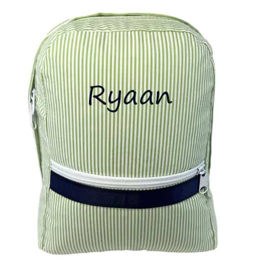 Grasshopper Seersucker Toddler Personalized Backpack