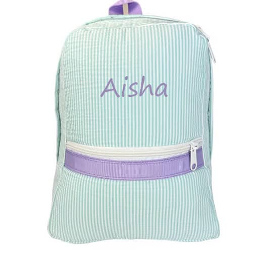 Mermaid Seersucker Toddler Personalized Backpack