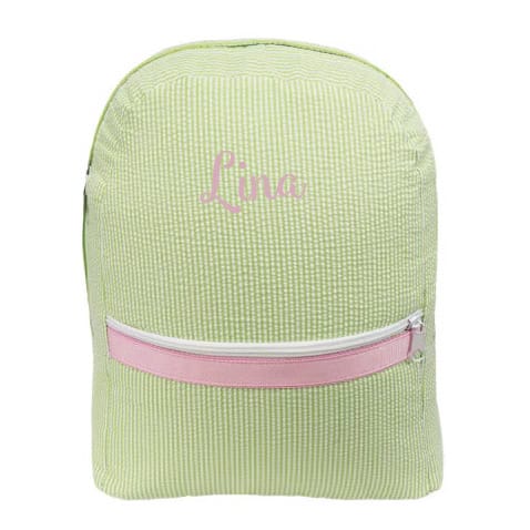 Sweetpea Seersucker Toddler Personalized Backpack