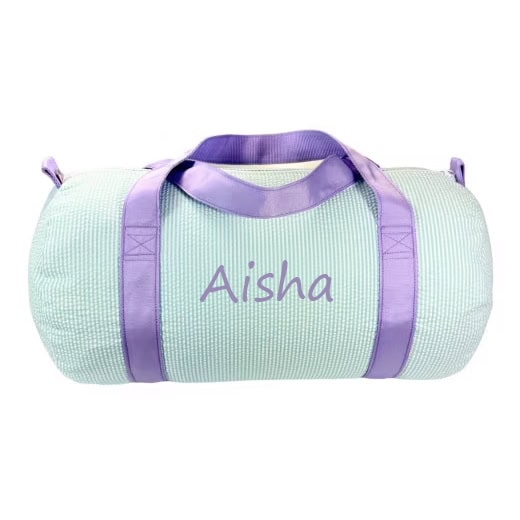 Mermaid Seersucker Personalized Duffel Bag