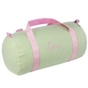 Sweetpea Seersucker Personalized Duffel Bag