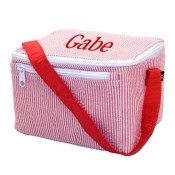 Red Seersucker Personalized Lunch Box