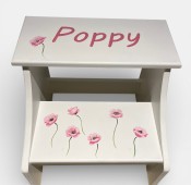 Personalized Stool - Pretty Poppy
