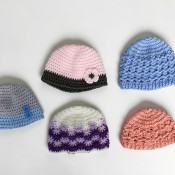 Hand Crochet Hats: 0-6 months