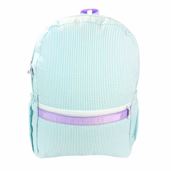 Mermaid Seersucker Kids Personalized Backpack