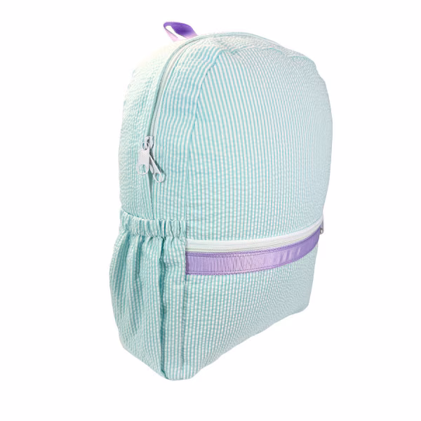 Mermaid Seersucker Kids Personalized Backpack - Image 2