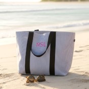 Wipeable Blue Stripe Mama Tote