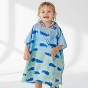 Kids Hooded Poncho Towel - Multi Tone Whale