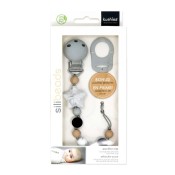 Silicone Pacifier Clips: Grey Star