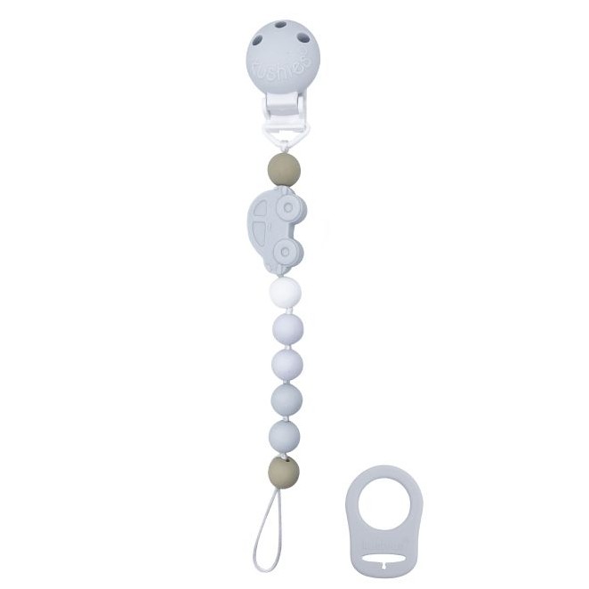 Silicone Pacifier Clips: Blue Car - Image 2