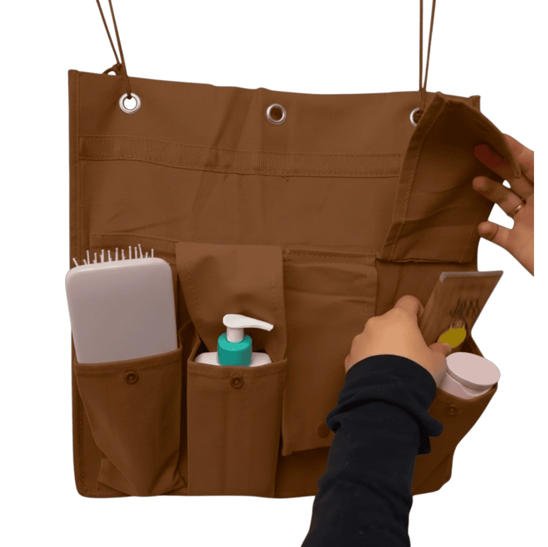Double Sided Bunk Hanging Organizer - Brown - Image 2