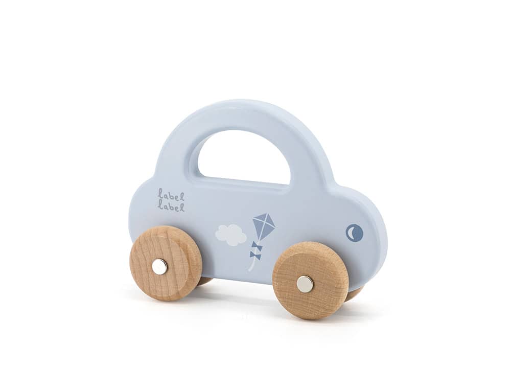 Personalized Blue Wooden Toy Car - Image 2