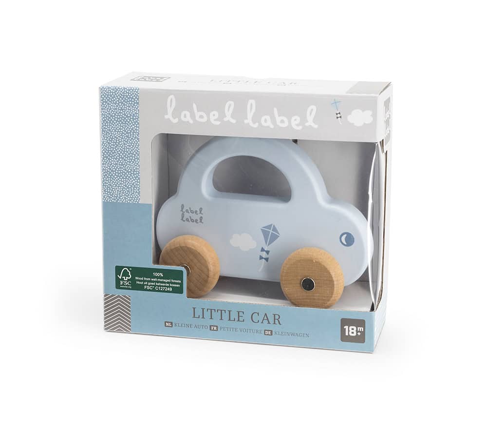 Personalized Blue Wooden Toy Car - Image 3